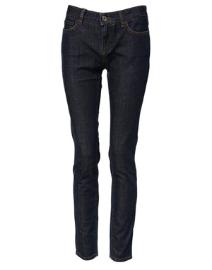 Dolce & Gabbana Blue Skinny Cotton Mid Waisted Denim Jeans