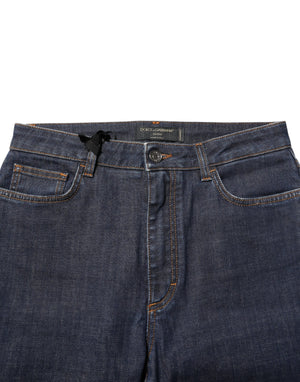 Dolce & Gabbana Blue Queen Patch AUDREY Mid Waist Denim Jeans
