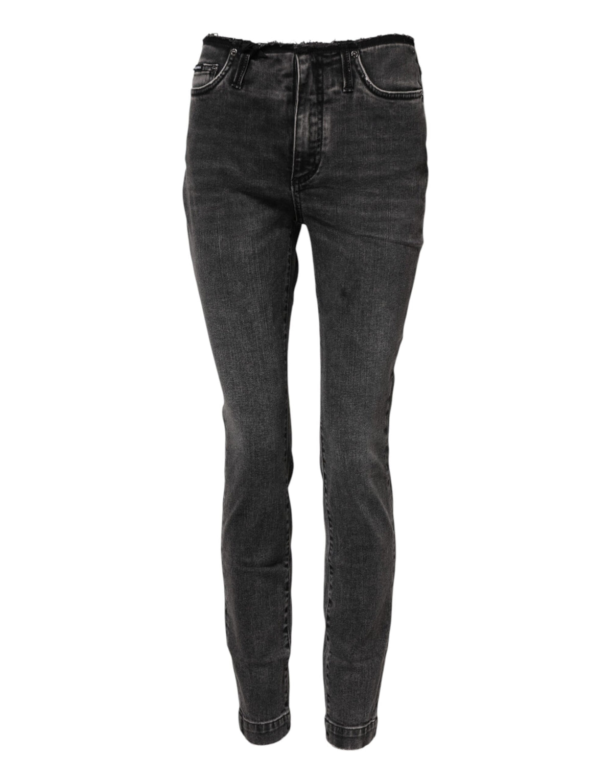 Dolce & Gabbana Gray Skinny Cotton Mid Waisted Denim Jeans