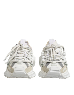 Dolce & Gabbana White Gray Low Top Space Sneakers Shoes