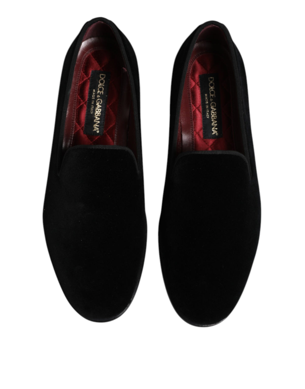 Dolce & Gabbana Black Velvet Slip On Loafers Formal Shoes