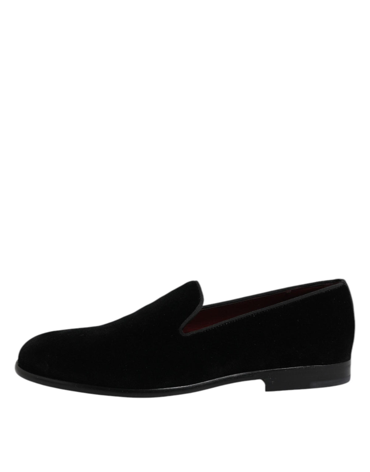 Dolce & Gabbana Black Velvet Slip On Loafers Formal Shoes
