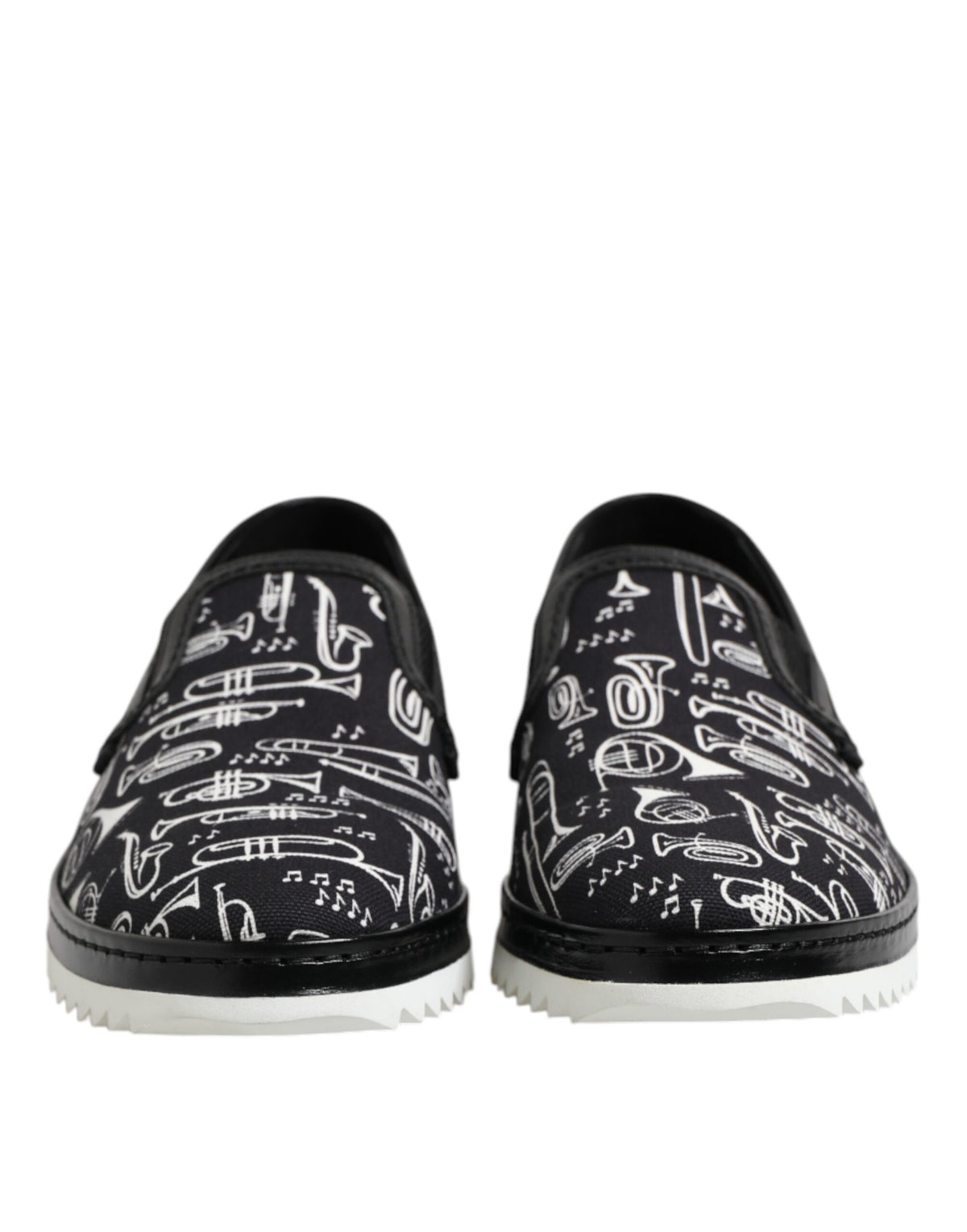 Dolce & Gabbana Black Slip On Printed Men Loafers Shoes