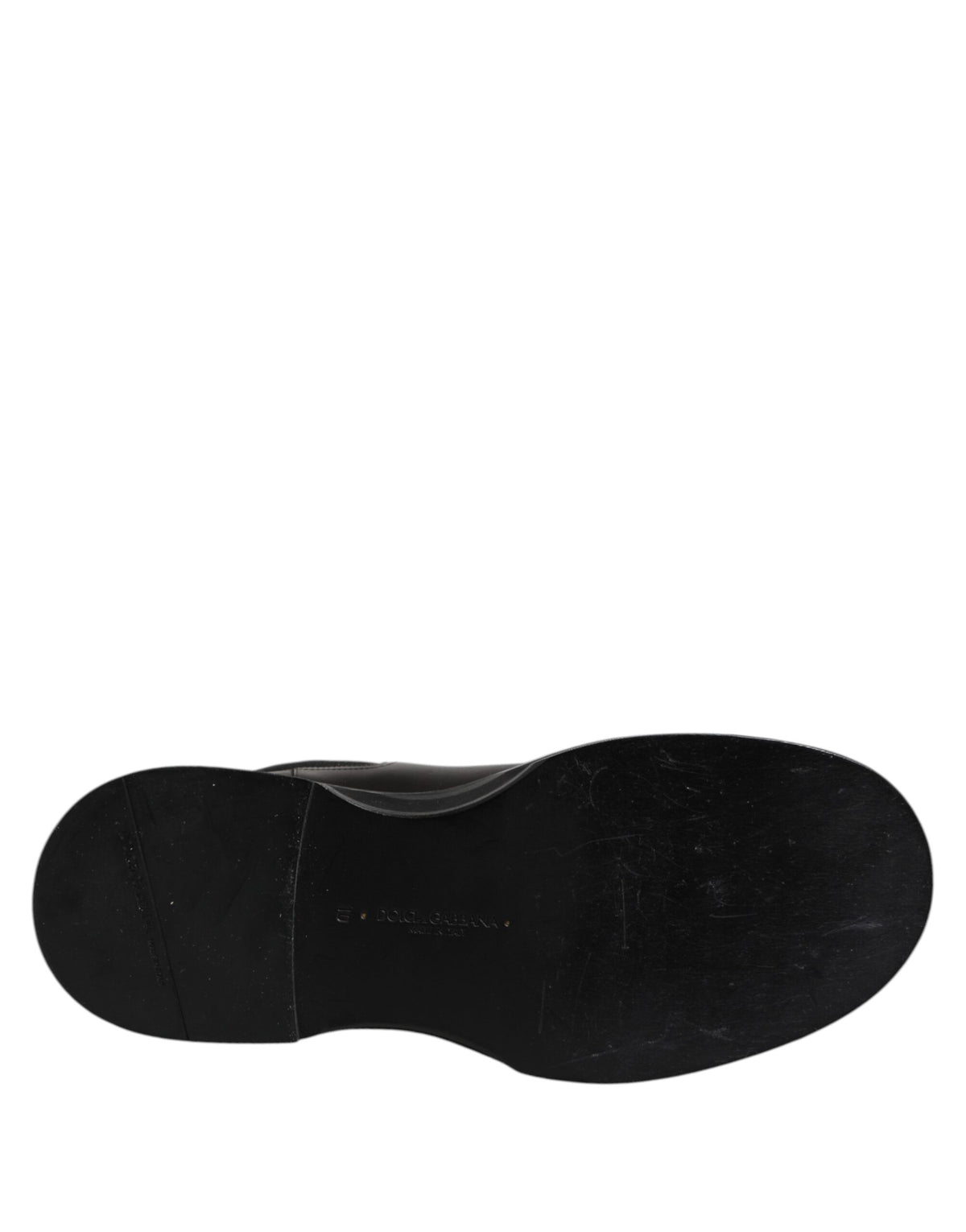 Dolce & Gabbana Black Leather Mid Calf Boots Flats Shoes