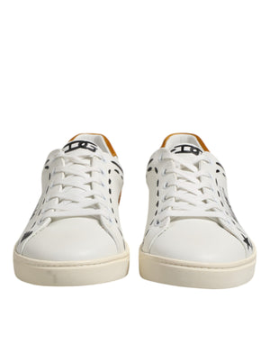 Dolce & Gabbana White Leather MILANO Low Top Sneakers Shoes