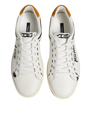 Dolce & Gabbana White Leather MILANO Low Top Sneakers Shoes