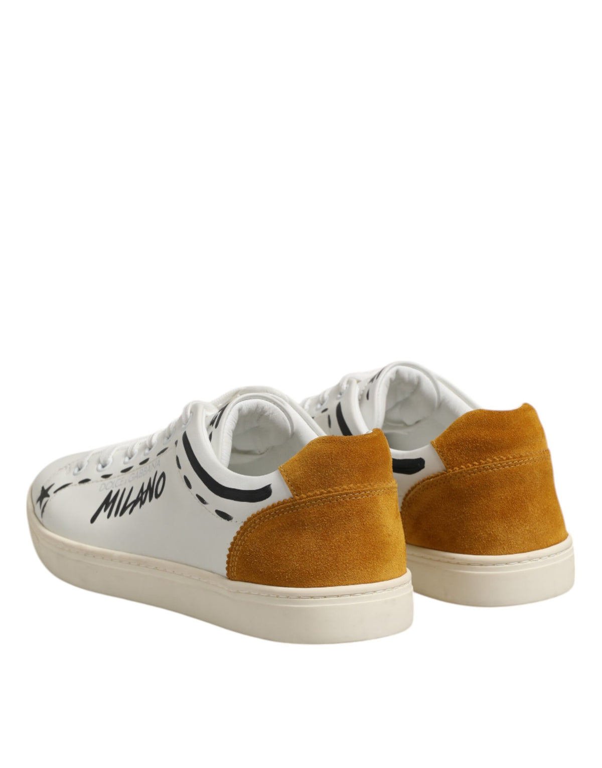 Dolce & Gabbana White Leather MILANO Low Top Sneakers Shoes