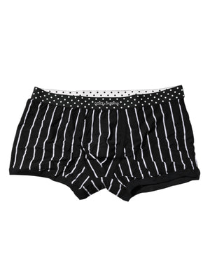 Dolce & Gabbana Black White Striped Regular Boxer Underwear