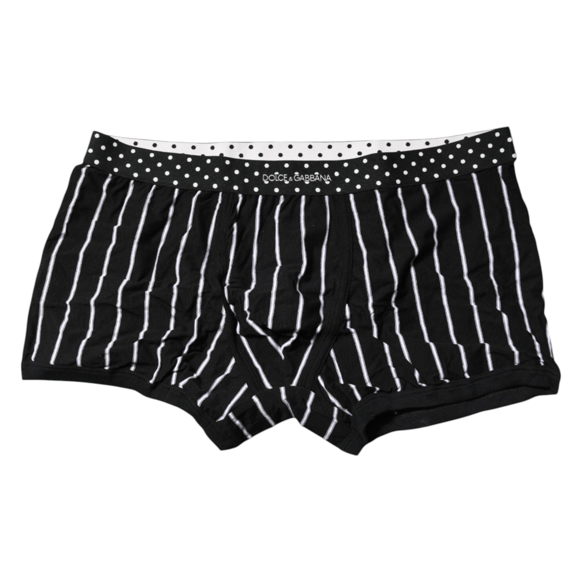 Dolce & Gabbana Black White Striped Regular Boxer Underwear
