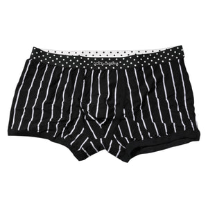 Dolce & Gabbana Black White Striped Regular Boxer Underwear