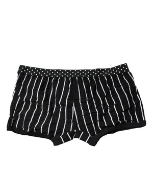 Dolce & Gabbana Black White Striped Regular Boxer Underwear