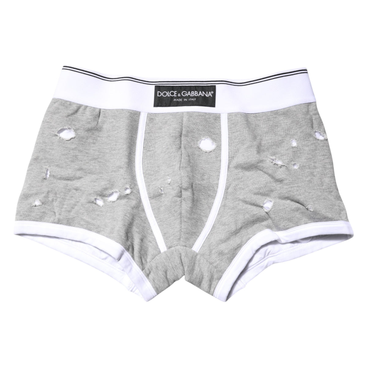Dolce & Gabbana Gray Cotton Stretch Regular Boxer Underwear