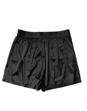 Dolce & Gabbana Black Logo Waist Regular Boxer Shorts Underwear