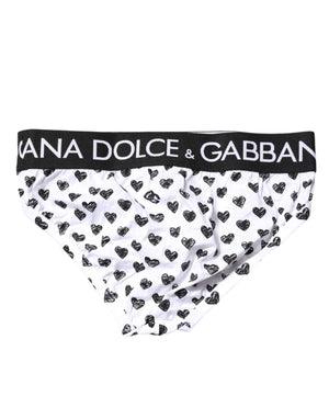 Dolce & Gabbana White Heart Printed Regular Brief Underwear