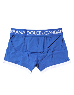 Dolce & Gabbana Blue Logo Waist Regular Boxer Brief Underwear