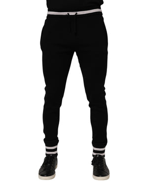 Dolce & Gabbana Black Cotton Men Jogger Sweatpants Pants