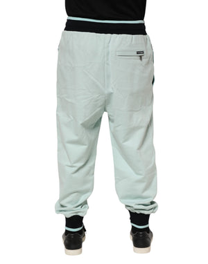Dolce & Gabbana Light Green Cotton Men Jogger Sweatpants Pants