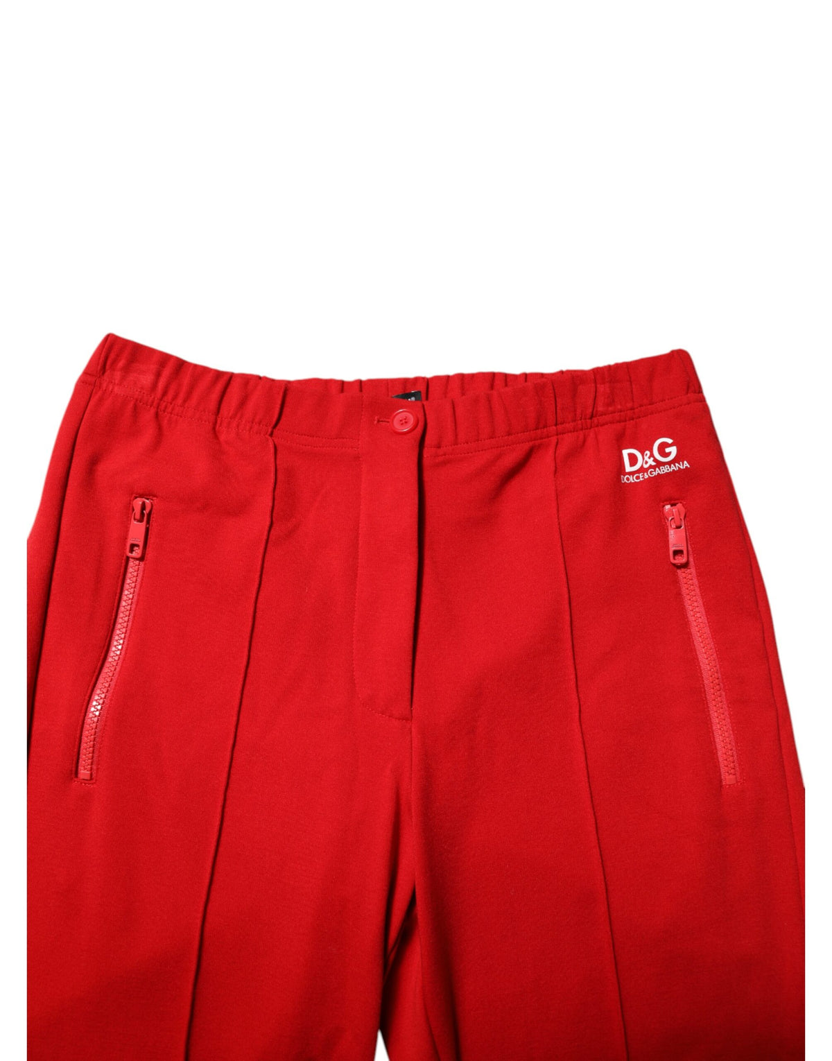 Dolce & Gabbana Red Viscose Logo Jogger Men Sweatpants Pants
