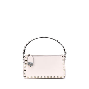 Valentino Garavani White Calf Leather Bos Taurus Shoulder Bag