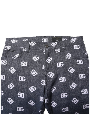 Dolce & Gabbana Dark Gray Logo Cotton Skinny Slim Denim Jeans