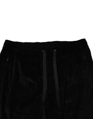 Dolce & Gabbana Black Cotton Men Jogger Sweatpants Pants