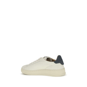 Autry Blue Calf Leather Bos Taurus Low Top Sneakers