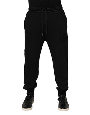 Dolce & Gabbana Black Cotton Drawstring Jogger Pants