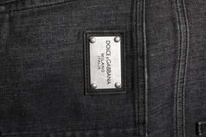 Dolce & Gabbana Gray Washed Cotton Loose Denim Jeans