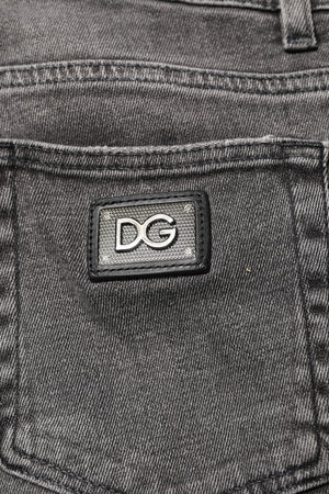 Dolce & Gabbana Gray Cotton Logo Plaque Men Denim Jeans