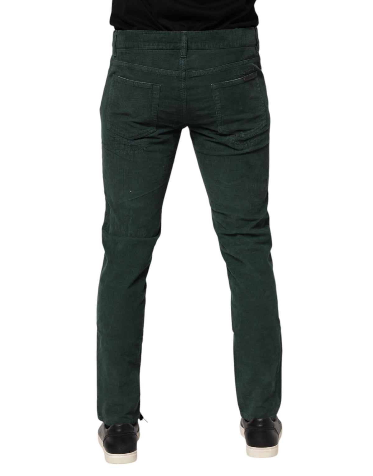 Dolce & Gabbana Green Cotton Corduroy Skinny Pants
