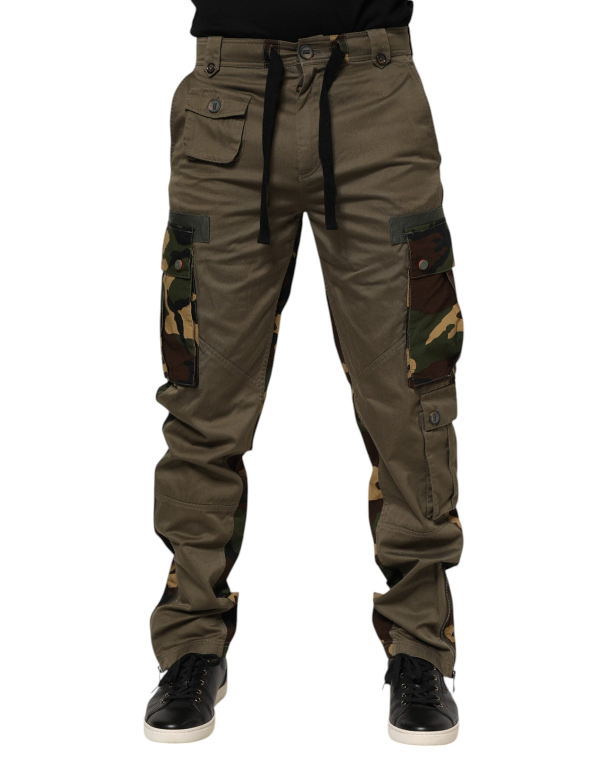 Dolce & Gabbana Brown Cotton Camouflage Cargo Pants