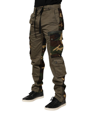 Dolce & Gabbana Brown Cotton Camouflage Cargo Pants
