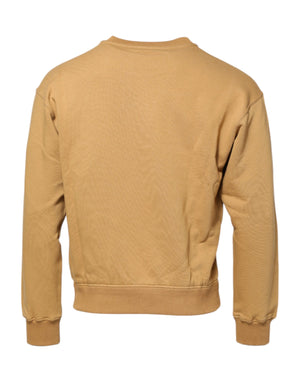 Dolce & Gabbana Mustard Cotton DG Embossed Pullover Sweater