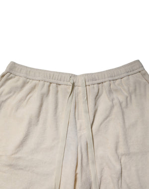 Dolce & Gabbana Ivory Cotton Men Bermuda Sweatshorts Shorts