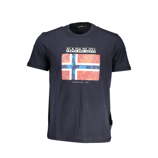 Napapijri Blu Cotton Men T-Shirt