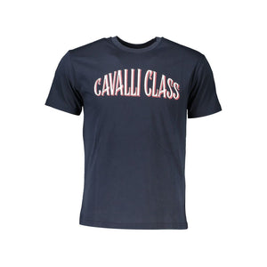 Cavalli Class Blue Cotton Men T-Shirt