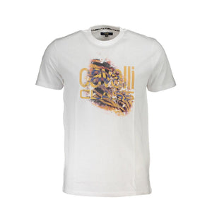 Cavalli Class Bianco Cotton Men T-Shirt