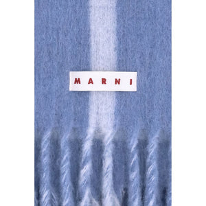 Marni Light Blue Wool Scarf