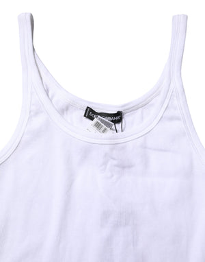 Dolce & Gabbana White Sleeveless Round Neck Men Tank T-shirt