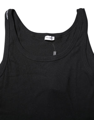 Dolce & Gabbana Black Cotton Sleeveless Underwear Tank T-shirt