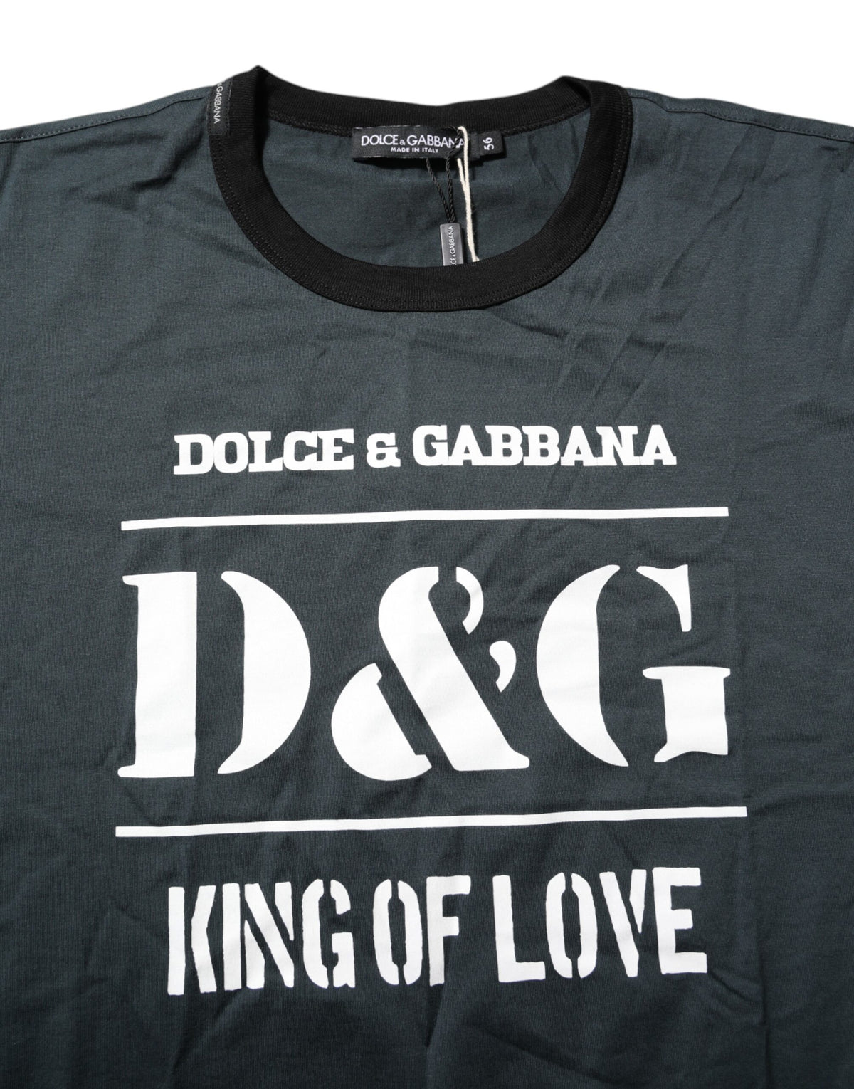 Dolce & Gabbana Black Cotton Printed Short Sleeves T-shirt