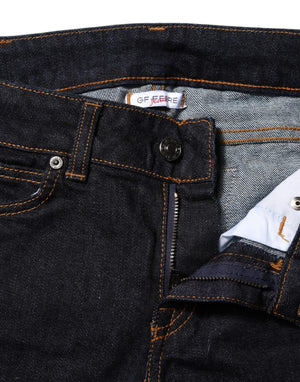 GF Ferre Dark Blue Cotton Mid Waisted Skinny Denim Jeans