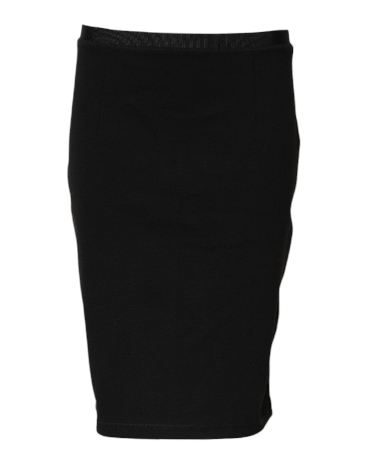 GF Ferre Black Polyester Pencil Cut Knee Length Skirt