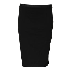 GF Ferre Black Polyester Pencil Cut Knee Length Skirt