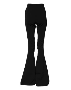 Dsquared² Black Polyester High Waisted Flared Pants