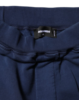 Dsquared² Blue Cotton Mid Waisted Jogger Pants