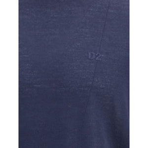 Dsquared² Blue Fleece Wool Turtleneck