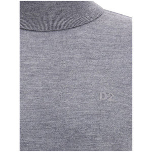 Dsquared² Gray Fleece Wool Turtleneck