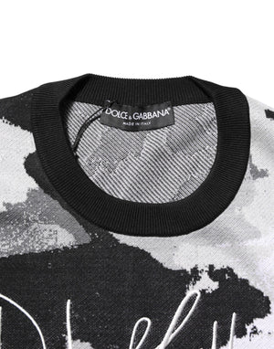 Dolce & Gabbana Multicolor Silk Camouflage Pullover Sweater
