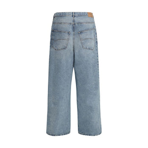 Balenciaga Light Blue Cotton Relaxed Fit Jeans